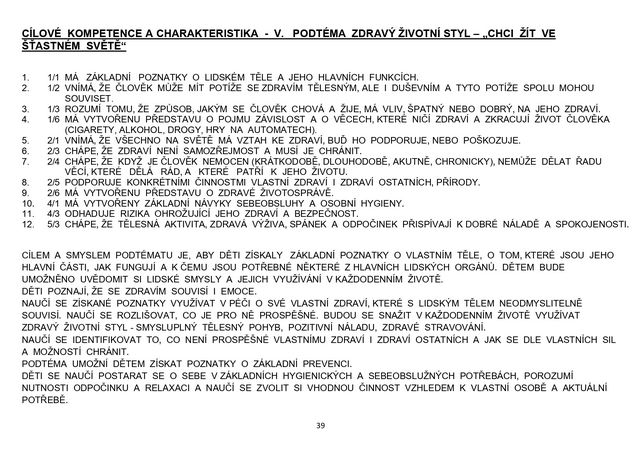 Školní vzdělávací program pro předškolní vzdělávání